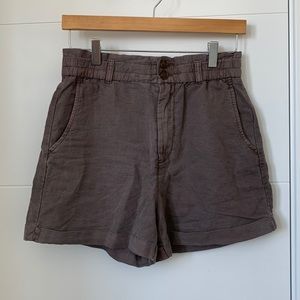 Gap purple/gray paperbag style linen shorts